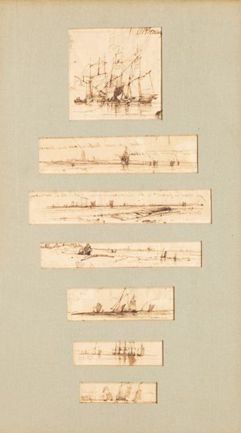  Richard Parkes BONINGTON (1802-1828)
Six vignettes de marines, Dunkerque, 1824
Plume... Gazette Drouot