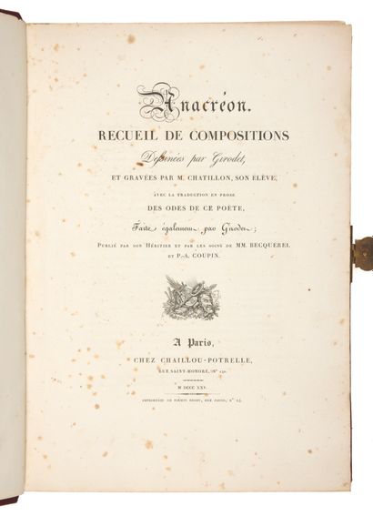  Faculté de Réunion des lots 25 à 31.
Anne Louis GIRODET de ROUSSY-TRIOSON (1767-1824)... Gazette Drouot