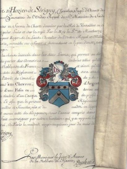 null LOUIS XVI [1754-1793] Lettres de Noblesse S (secrétaire) sur grand vélin (54...