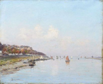 Louis BRAQUAVAL (1854-1919) Paysage d'estuaire Huile sur toile signée en bas à droite...