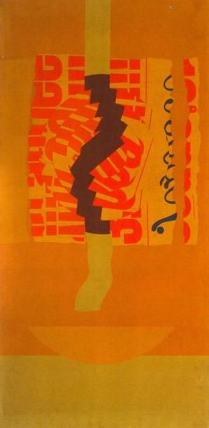 Arthur AESCHBACHER (1923) Sans titre, vers 1968 Collage de papiers sur toile signé...
