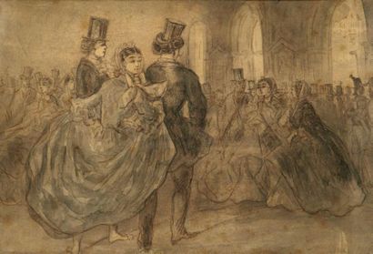 CONSTANTIN GUYS (1802-1892) Le concert Musard Aquarelle et encre 26 x 39 cm Provenance:...