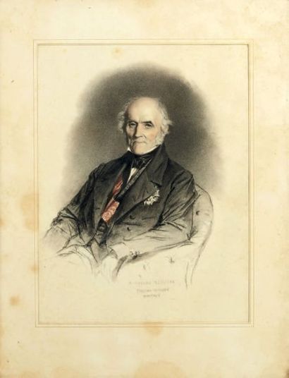 EDOUARD DUBUFE (1819-1883) Portrait du comte Jean-Gabriel Marchand (1765-1851)
Crayon...