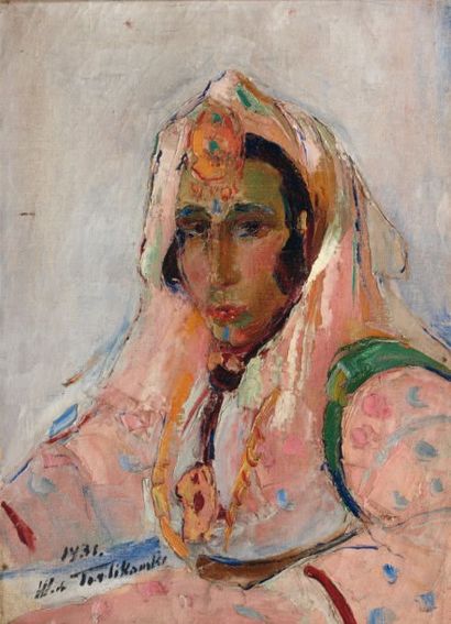 Vladimir de TERLIKOWSKI (1873-1971) PORTRAIT DE FEMME, 1931 Huile sur toile Signée...