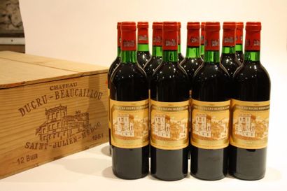 null 12 bouteilles

Château Ducru Beaucaillou 1981, niveaux : 4 bas goulot, 5 légèrement...