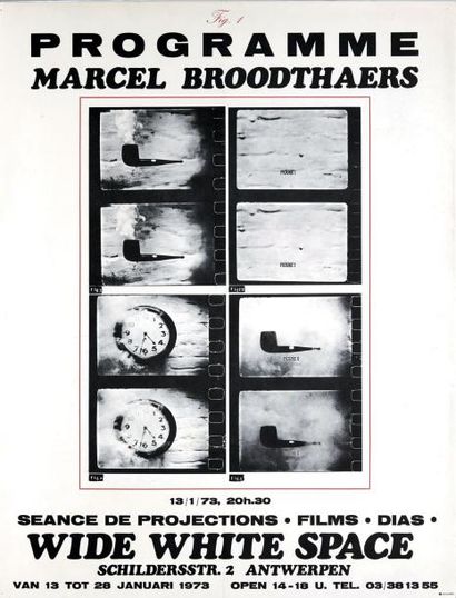 null BROODTHAERS Marcel. AFFICHE PROGRAMME. Anvers, Wide White Space Gallery, 1973....