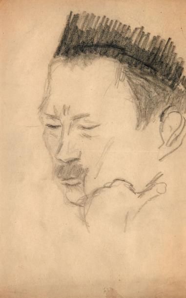 null ARTAUD Antonin. PORTRAIT DU DOCTEUR EDOUARD TOULOUSE. DESSIN ORIGINAL AU CRAYON....