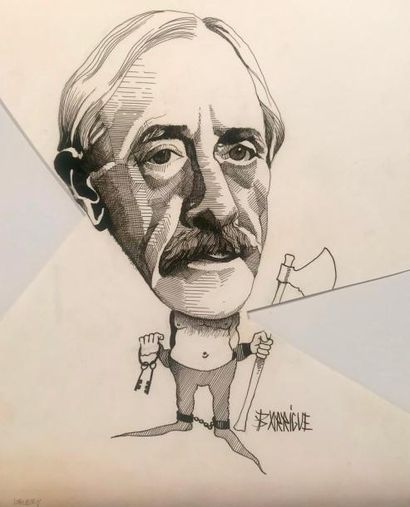 BARRIGUE et Jacky REDON Paul Valéry et Eugène Ionesco

Ensemble de deux caricatures...