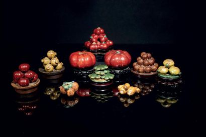 CHINE - XIXe siècle CHINE - XIXe siècle

Collection de fruits et légumes en trompe...