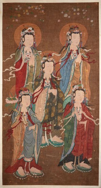 CHINE-XVIIe siècle CHINE-XVIIE SIECLE

Deux encres et couleurs sur soie

représentant...