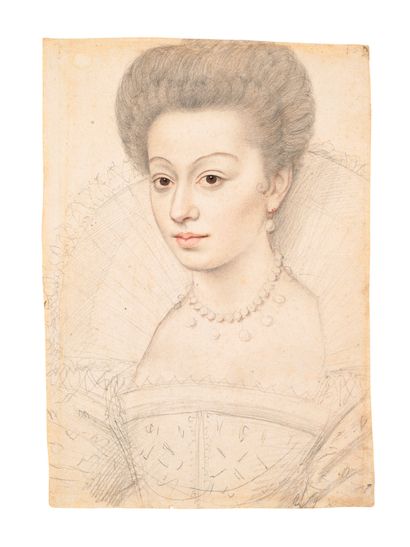 ATTRIBUÉ À FRANÇOIS QUESNEL (ÉDIMBOURG 1543-1616 PARIS) ƒ Portrait d'une dame avec... Gazette Drouot