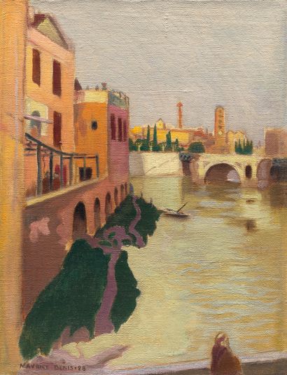 Maurice Denis (1870-1943) ƒ Tiber Island or San Bartolomeo Island, Rome

signed and... Gazette Drouot