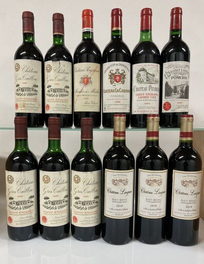 null Ensemble de 12 Bouteilles : 3 Bouteilles CHÂTEAU LIEUJEAN 2010 Haut-Médoc (étiquettes...