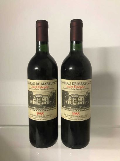 bouteilles 2 bouteilles : 2 bouteilles de Château de MARBUZET Saint Estephe 1985,...