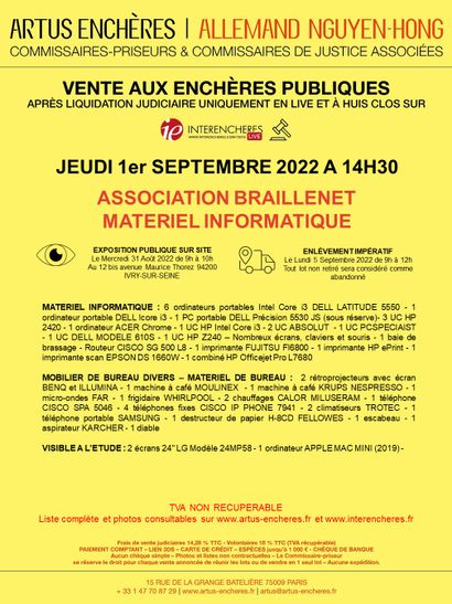 null 
UNIQUEMENT EN LIVE



ENLÈVEMENT IMPÉRATIF
Le Lundi 5 Septembre 2022 de 9h...