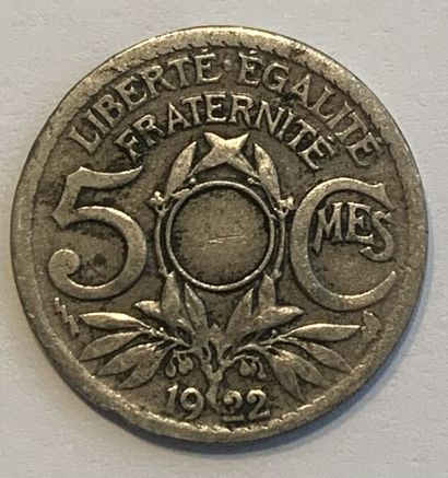 null FRANCE

Monnaie fautée, 5 centimes Lindauer 1922, variété trou bouché

Bel état



Provenance:...