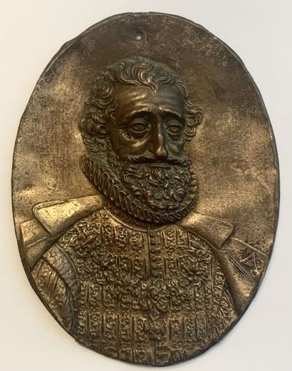FRANCE

Plaque ovale représentant Henri IV,...