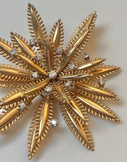 null ANCIENNE ET ELEGANTE BROCHE " FLOCON "
En or jaune/rose 18K (750 millièmes)...