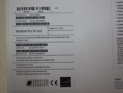 null * 1 MAC BOOK PRO 16 A2141 dans sa boite avec câble + chargeur - clavier "azerty"...