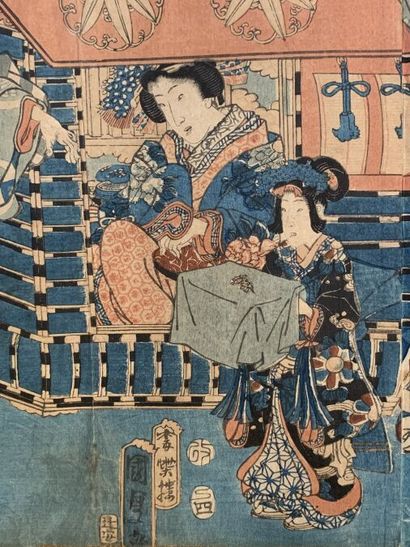 null UTAGAWA HIROSHIGE (1797-1858)
De la série Omi Hakkei, les huit vues d'Omi. (Taches).
A...