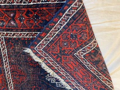 null Lot of 2 carpets :
YEMOUTH RUG (warp, weft and wool pile). 
Turkmenistan, around...