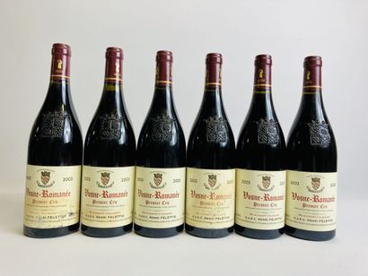 null 6 Bouteilles VOSNE-ROMANEE PREMIER CRU 2003 Henri Felettig (4 e.t.h légères...