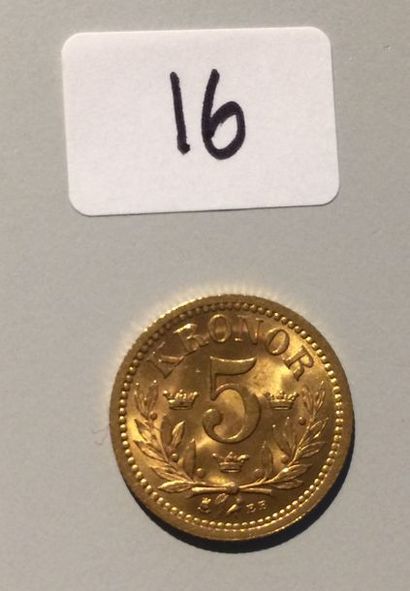 null SUèDE 5 KRONORS OR, Oscar II, 1901 - 2,24 g