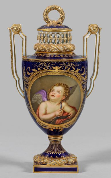  Magnifique vase pot-pourri Meissen avec 