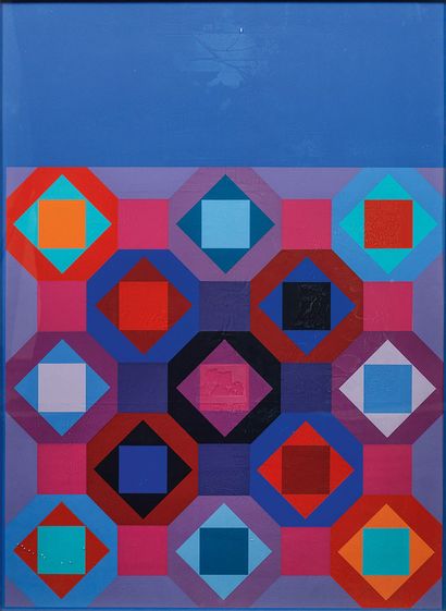  Victor Vasarely (1908 Pels - 1997 Paris)
Composition
Sérigraphie couleur/carton... Gazette Drouot