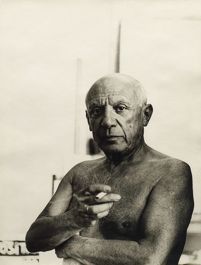  André Villers (1930 Beaucourt - 2016 Le Luc)
Pablo Picasso avec une cigarette
Tirage... Gazette Drouot