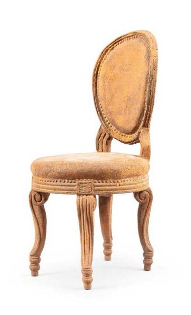 Lilian Longaud (1939 - 2021) A terracotta chair after Georges Jacob | Chaise en terre... Gazette Drouot