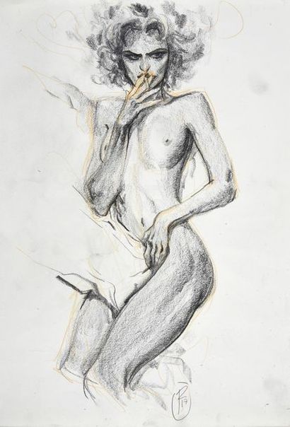 TOULHOAT, Ronan (1983) Nude, Madonna, Pencil and sanguine on paper
Dimensions: 40,5x29,5...