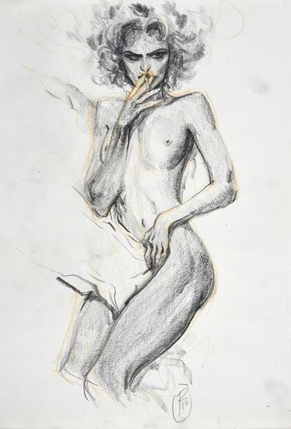 TOULHOAT, Ronan (1983) Nu, Madonna, Crayon et sanguine sur papier
Dimensions: 40,5x29,5...