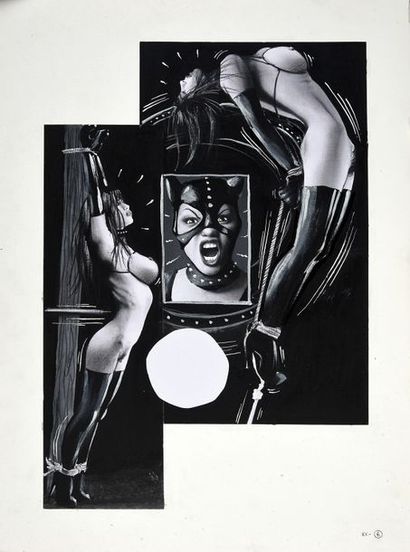 LUBRIX (Pseudonyme) SM DREAMS T13 Set of two black and white erotic plates with their...