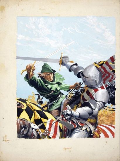 JOUBERT, Pierre (1910-2003) The black arrow. Gouaches for the cover illustration...
