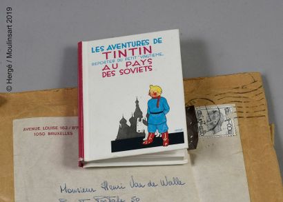 Hergé-Carte de Vœux 1981. Mini album Tintin au pays des soviets.
Signé par Hergé....