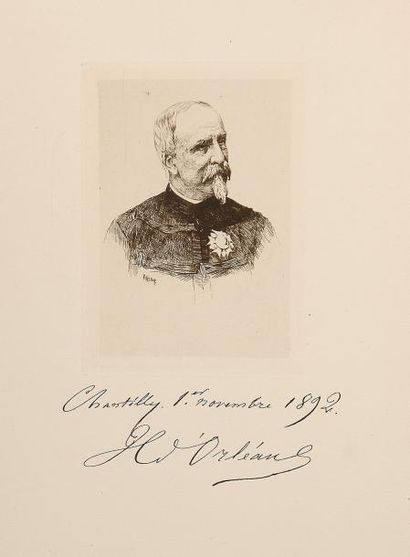 null Henri d'Orléans, duc d'Aumale (1822-1897). Gravure signée R. Kastor, le représentant...