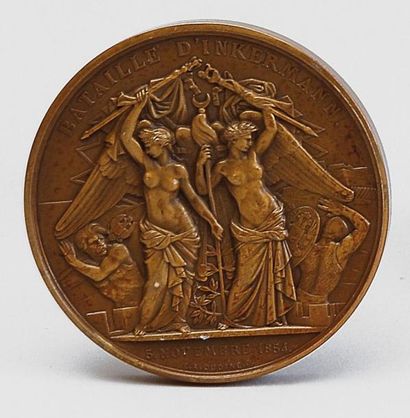 null Napoléon III, empereur des Français (1852-1870). Médaille en bronze le représentant...