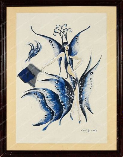 ZAMORA José de (1889-1971). 
Projet de costume pour l'opéra Madame Butterfly de Giacomo...