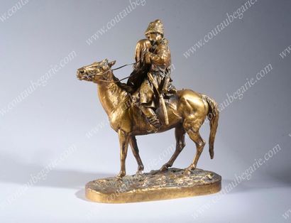 null 
LANCERAY Eugène (1848-1886).

Les adieux du Cosaque 

Bronze doré à patine...