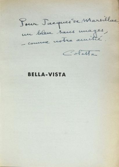COLETTE. Bella Vista. Ferenczi, 1937; E.O. Un des 60 ex. sur simili Japon de couleur...