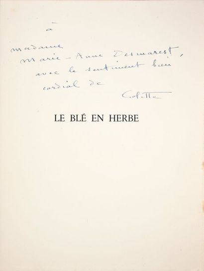 COLETTE. Le Blé en Herbe. Illustrations de Marianne CLOUZOT. Paris, Flammarion. 1947....