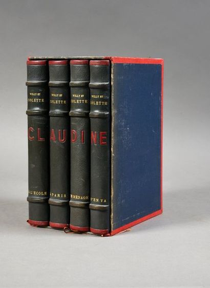 COLETTE. Les quatre Claudine. Bièvres, Pierre de Tartas, 1973; 4 vol. pet.in-4 mar....