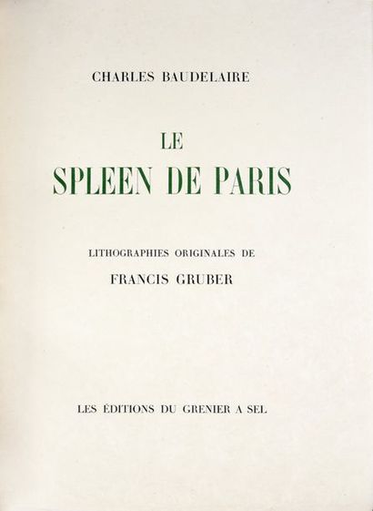 BAUDELAIRE (Charles). Le Spleen de Paris. Quinze petits poèmes en prose. Lithographies...