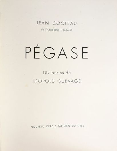 COCTEAU (Jean). Pégase. Paris, Nouveau Cercle Parisien du Livre, 1957; in folio,...