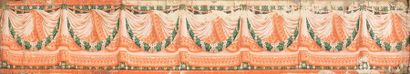 null Low wainscot or high wallpaper border, Empire period, printed with a wooden...
