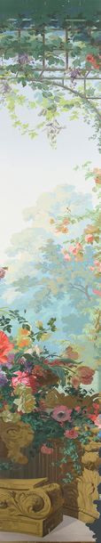 null Le Jardin d'Armide, a rare complete wallpaper decoration, drawing by the painter...