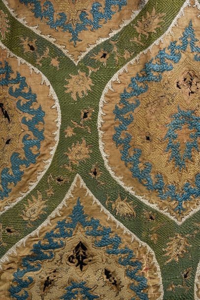 null Embroidered bocca, Turkey, early 17th century, sand silk satin embroidered with...