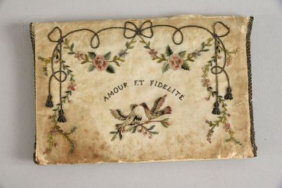 Clutch bag, end of the 18th century, in cream...