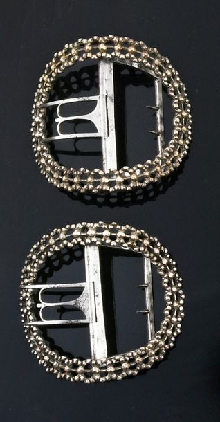 null Paire de boucles de souliers d'homme, Angleterre, seconde moitié du XVIIe siècle,...